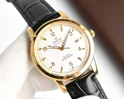 Omega Automatic 9015 Movement 42*8MM Waterproof 100M Men Leather Strap Watch